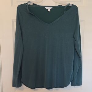 Time and Tru Deep Teal Long Sleeve Women's Top